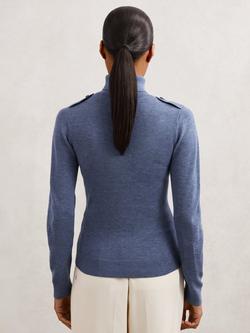 Reiss Corrine Wool Jumper, Blue - view 2, Blue
