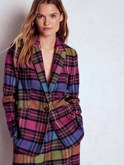 Boden Woodbridge Wool Blend Check Blazer, Multi