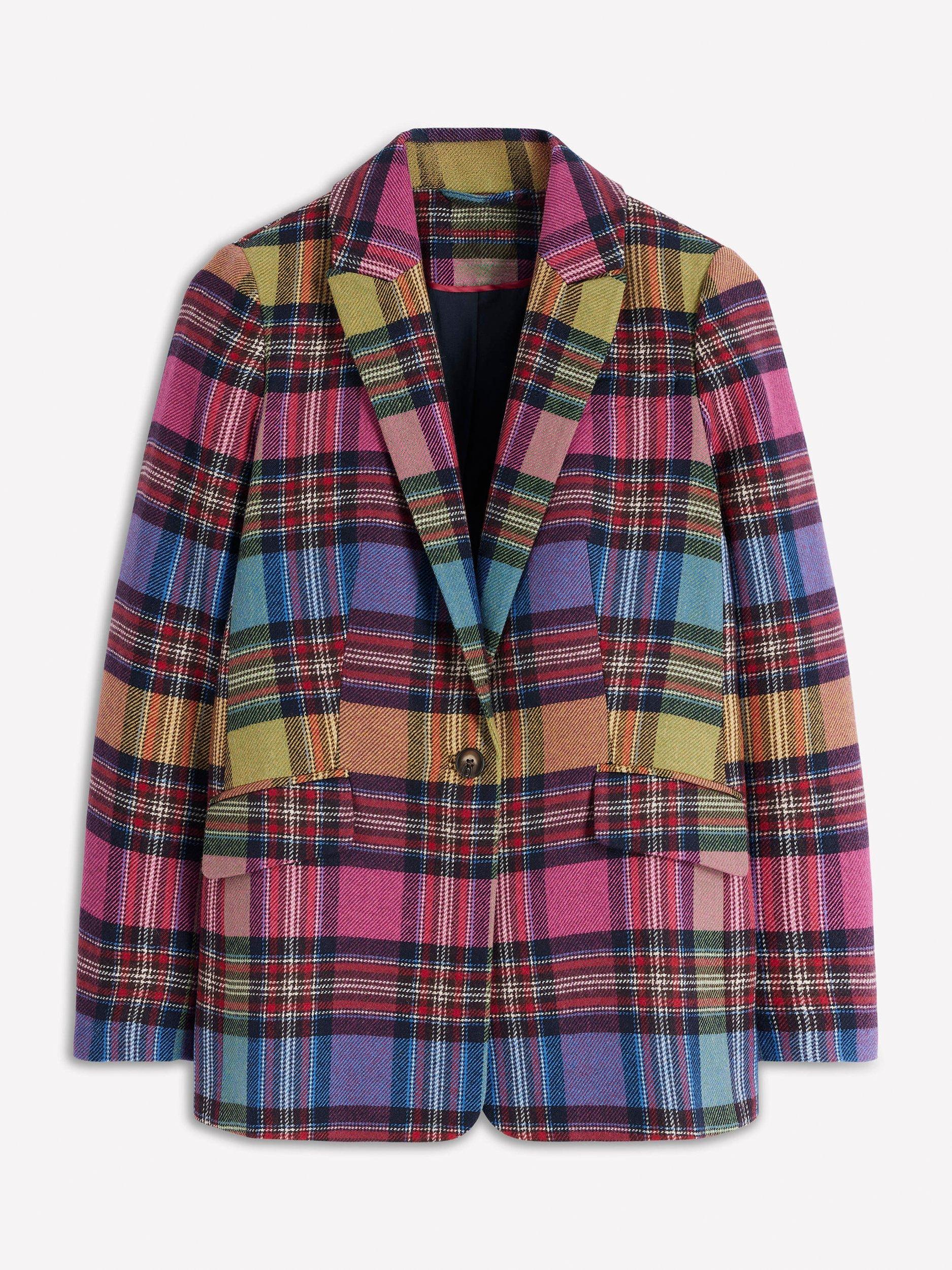 Product image 7 of 7, which shows Boden Woodbridge Wool Blend Check Blazer, Multi, 8