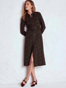 Boden Anita Spot Shirt Dress, Black/Multi, Black/Multi