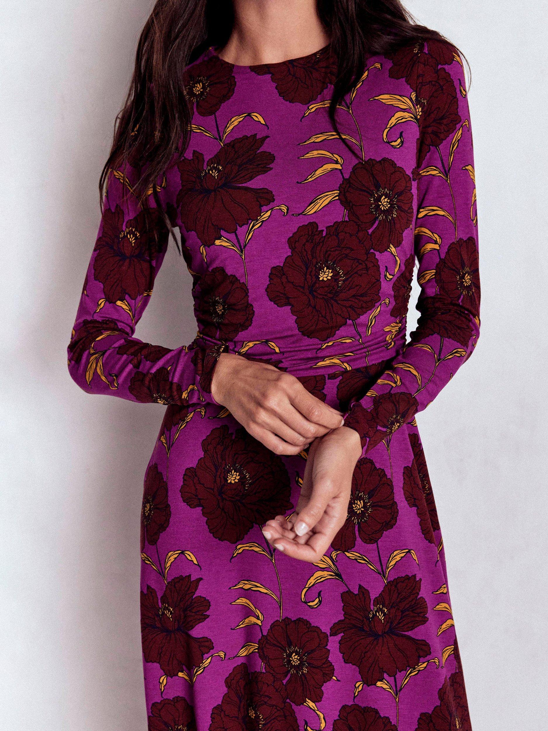 knee length dress with leggings Floral Print Green Dress with Pink Leggings – Layrra