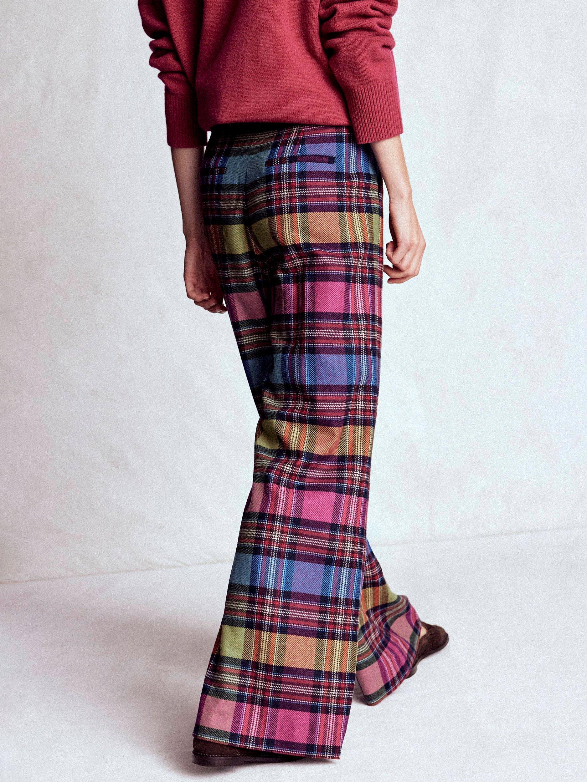 Product image 3 of 5, which shows Boden Kensington Wool Blend Straight Trousers, Multi, 10