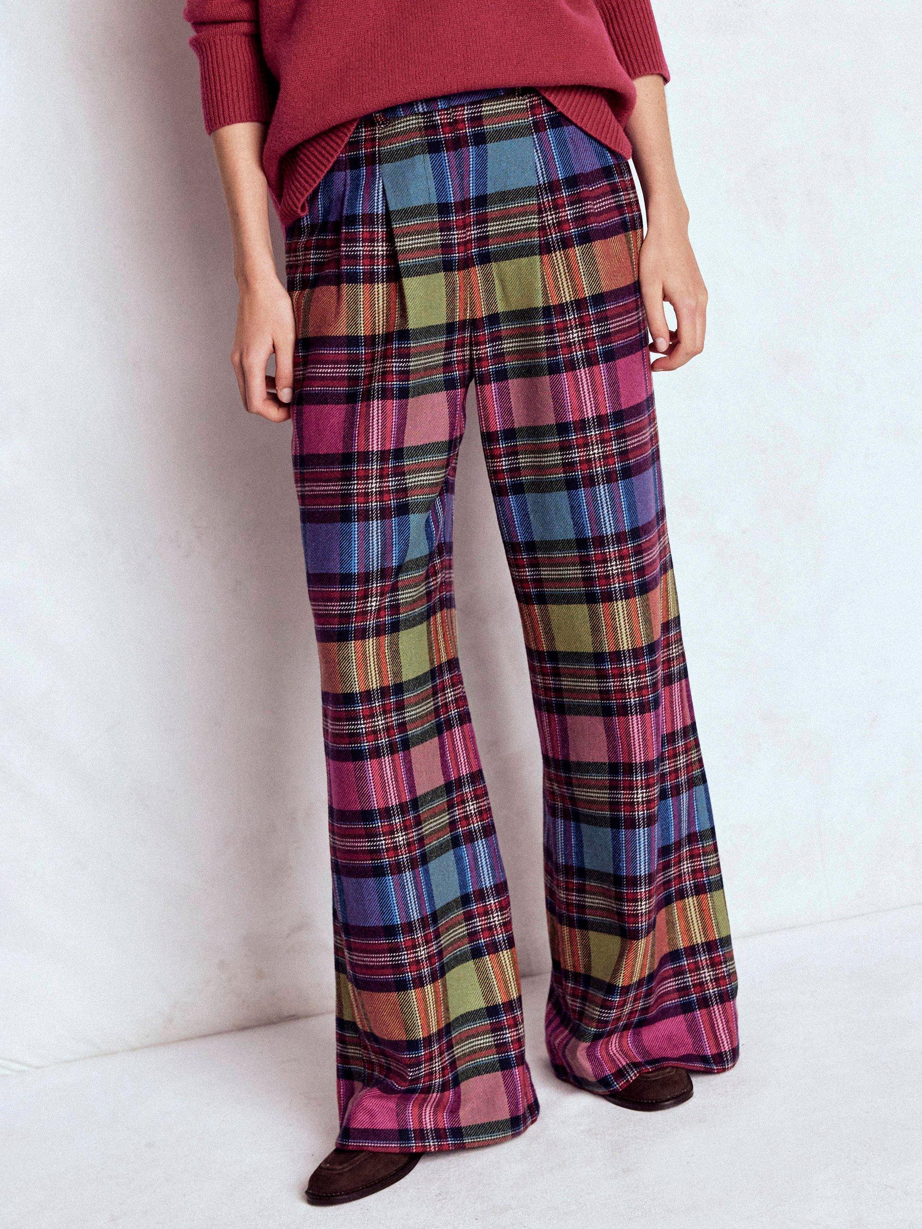 Product image 4 of 5, which shows Boden Kensington Wool Blend Straight Trousers, Multi, 10