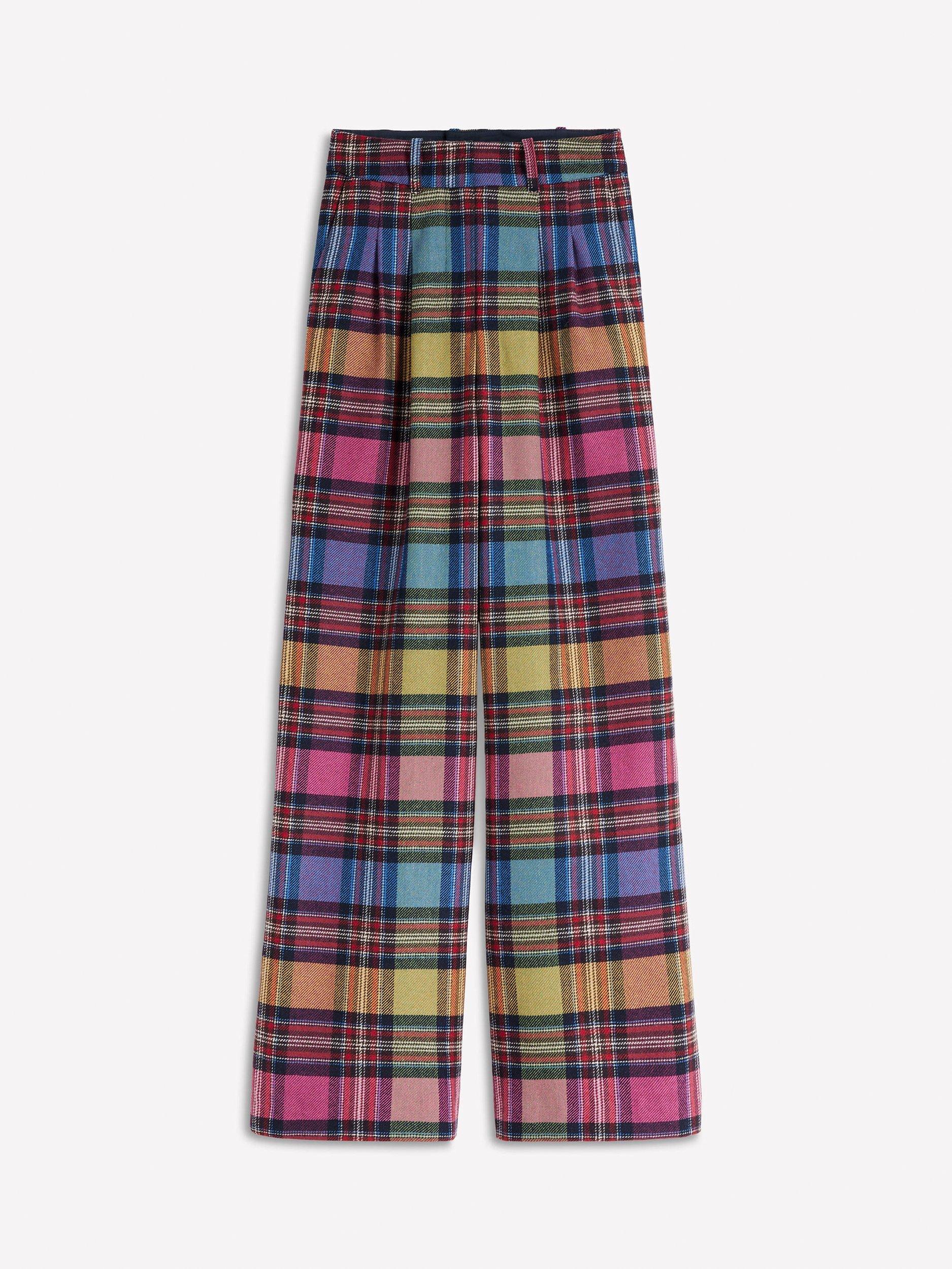 Product image 5 of 5, which shows Boden Kensington Wool Blend Straight Trousers, Multi, 10