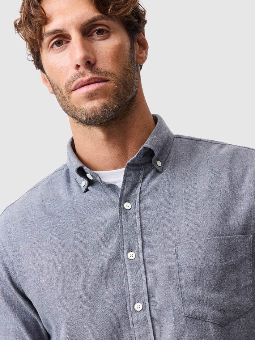 Product image 6 of 6, which shows Rodd & Gunn Barrhill Brushed Cotton Slim Fit Long Sleeves Shirt, Blue, S