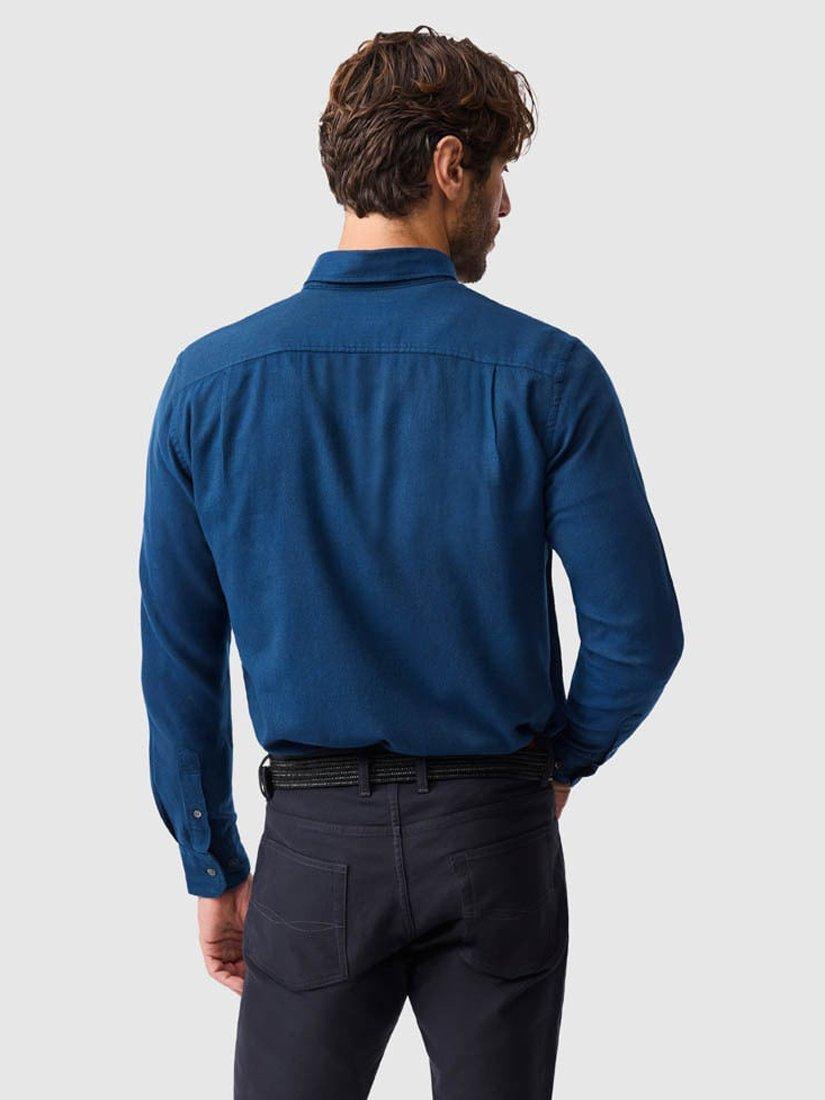 Product image 3 of 6, which shows Rodd & Gunn Barrhill Brushed Cotton Slim Fit Long Sleeves Shirt, Deep Ocean, S