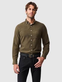 Rodd & Gunn Barrhill Brushed Cotton Slim Fit Long Sleeves Shirt, Khaki