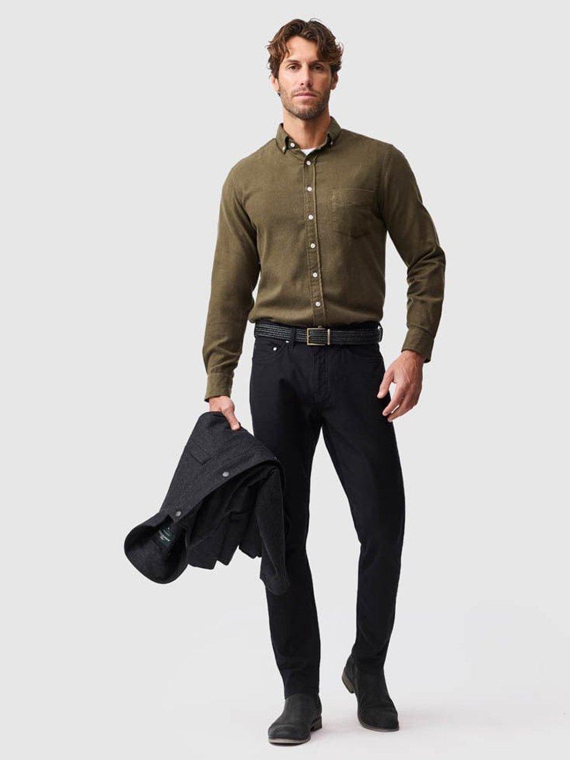 Product image 3 of 7, which shows Rodd & Gunn Barrhill Brushed Cotton Slim Fit Long Sleeves Shirt, Khaki, XL