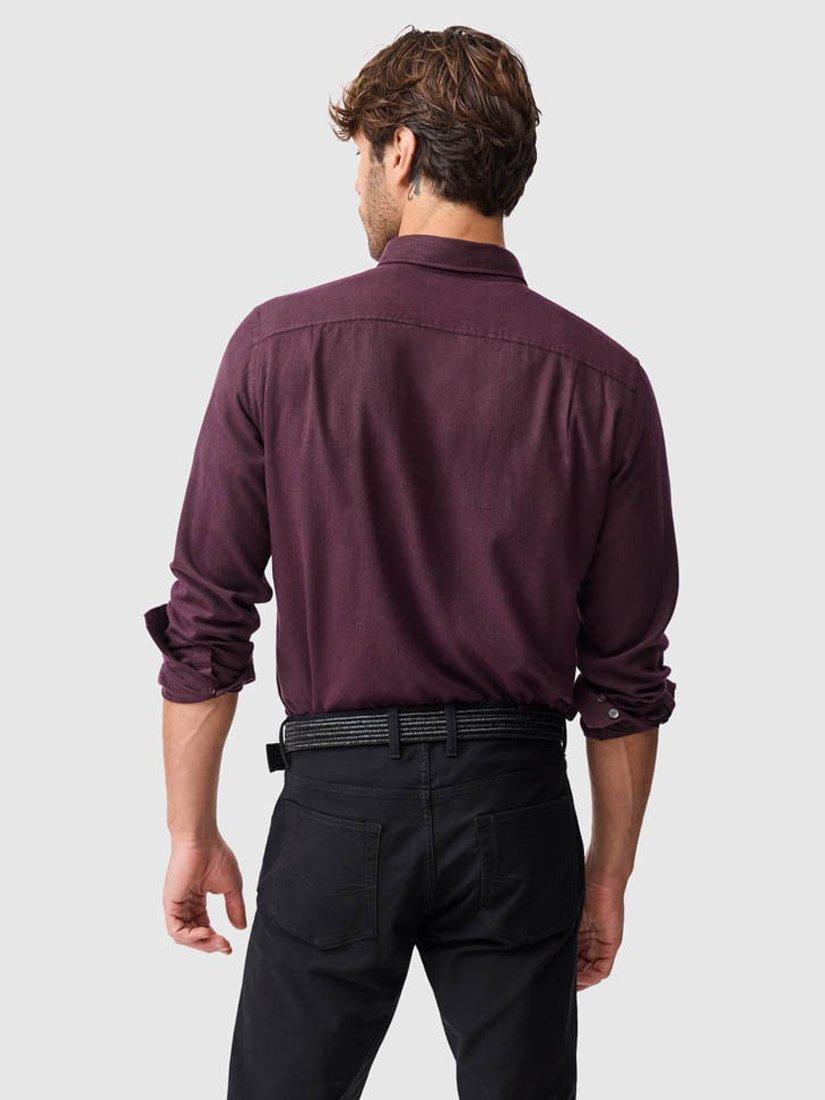 Product image 3 of 6, which shows Rodd & Gunn Barrhill Brushed Cotton Slim Fit Long Sleeves Shirt, Mulberry, L