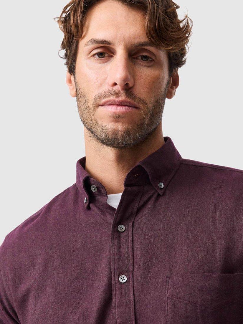 Product image 6 of 6, which shows Rodd & Gunn Barrhill Brushed Cotton Slim Fit Long Sleeves Shirt, Mulberry, L