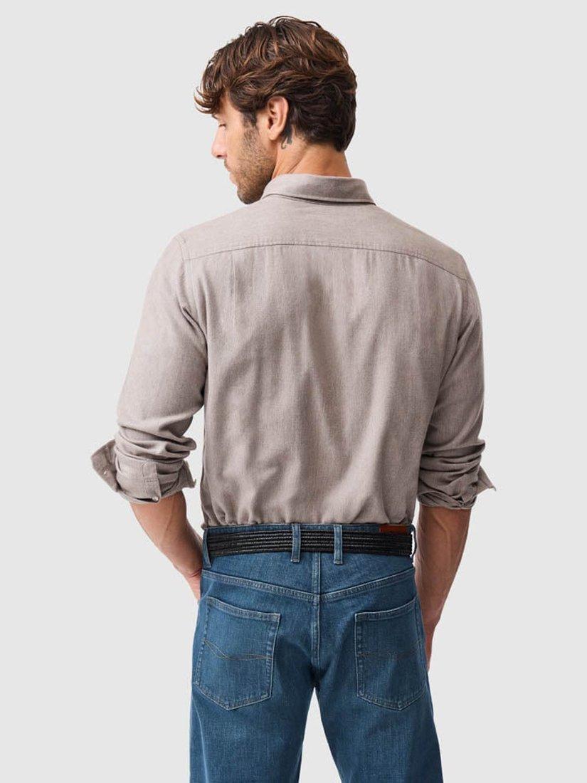 Product image 3 of 6, which shows Rodd & Gunn Barrhill Brushed Cotton Slim Fit Long Sleeves Shirt, Taupe, XL
