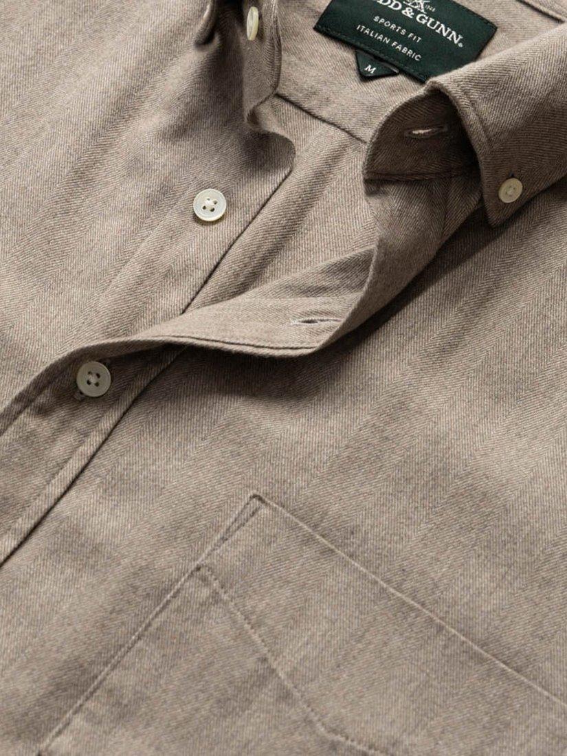 Product image 5 of 6, which shows Rodd & Gunn Barrhill Brushed Cotton Slim Fit Long Sleeves Shirt, Taupe, XL