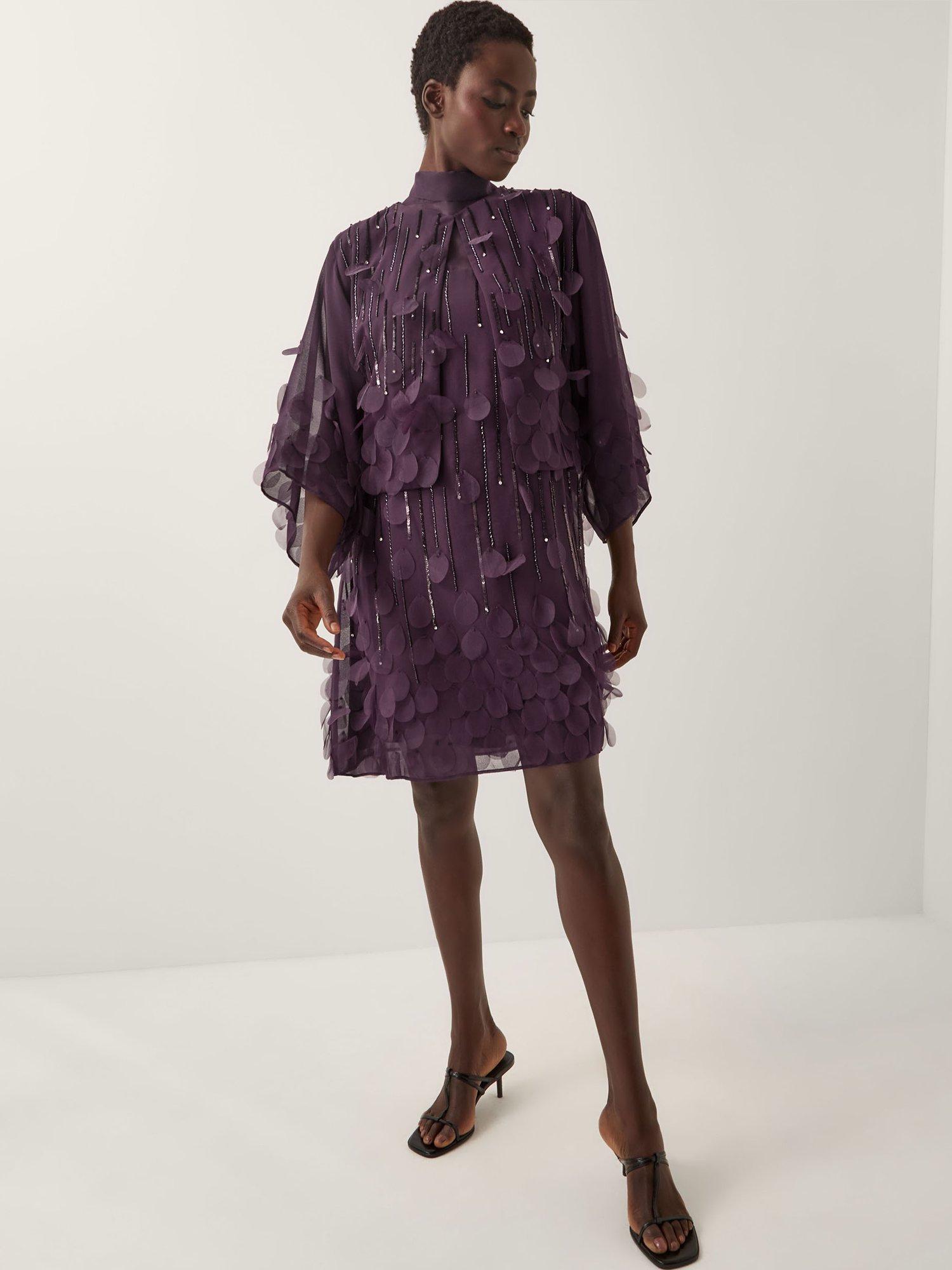 Product image 1 of 5, which shows Monsoon Cassidy Embellished Jacket, Purple, 8
