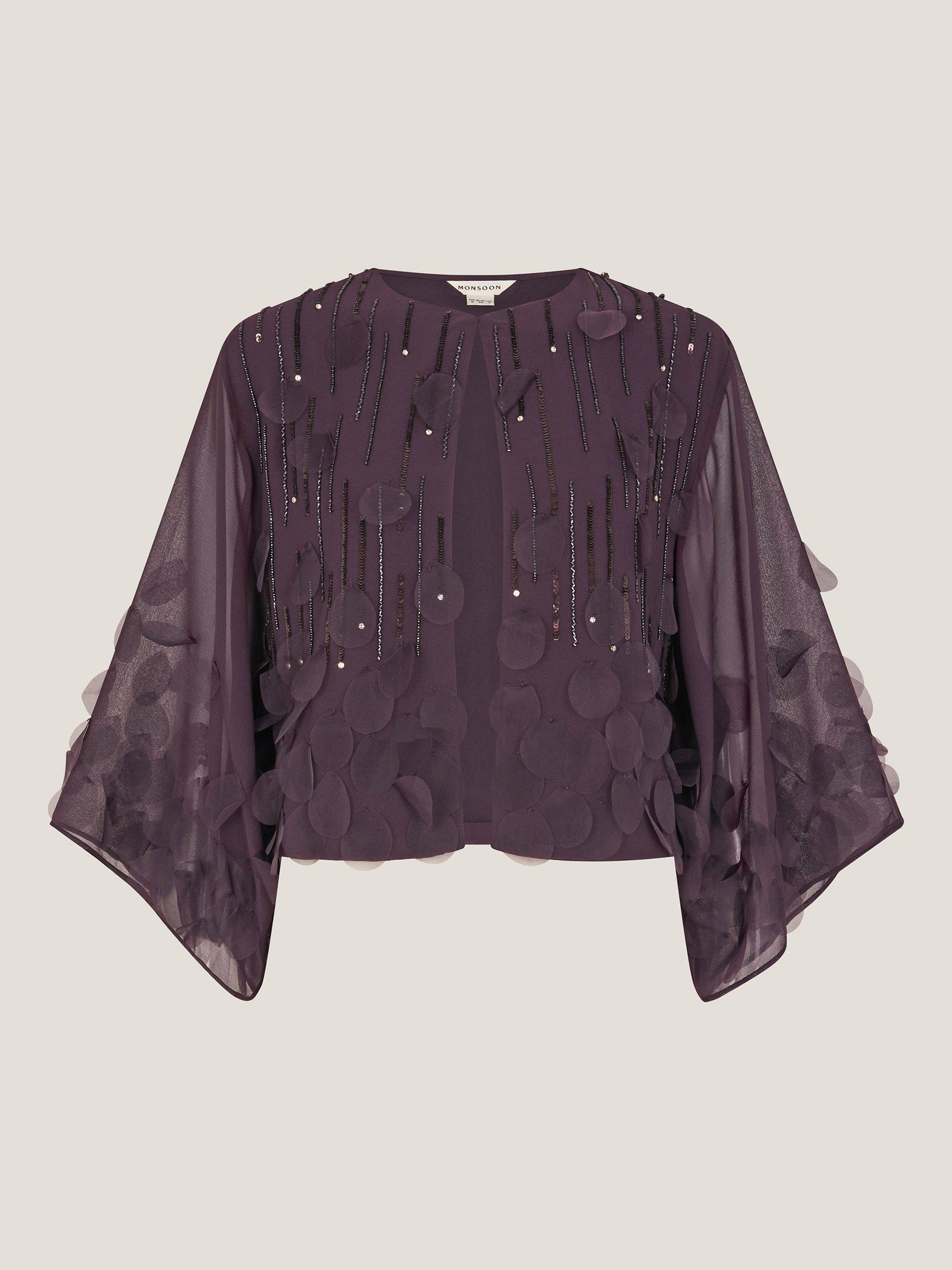 Product image 5 of 5, which shows Monsoon Cassidy Embellished Jacket, Purple, 8