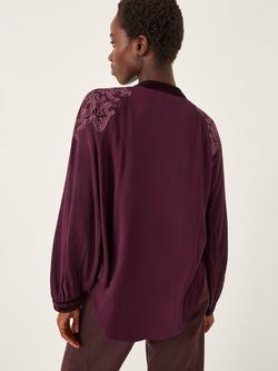 Monsoon Mallory Embroidered Blouse, Purple - view 2, Purple