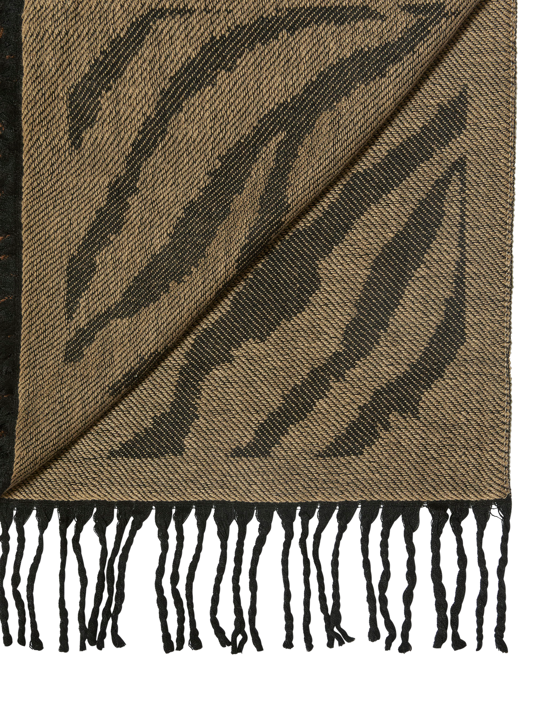 Product image 2 of 3, which shows James Lakeland Leopard Print Tassels Scarf, Brown/Multi, One Size