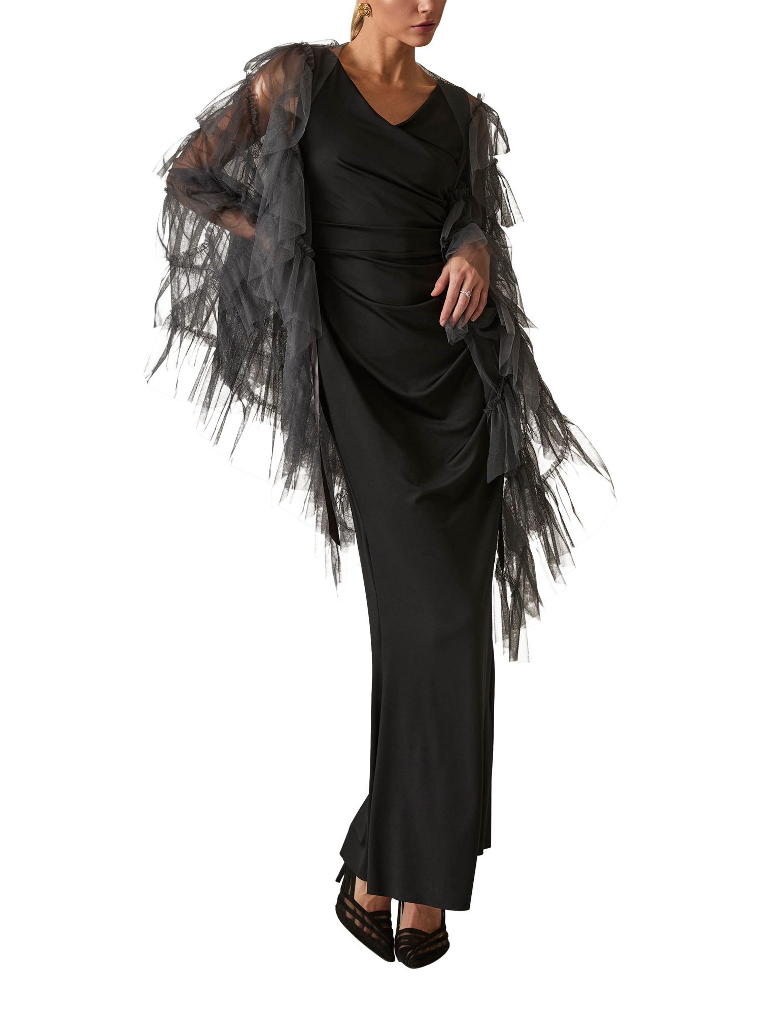 Product image 1 of 5, which shows James Lakeland Organza Shawl, Grey, One Size