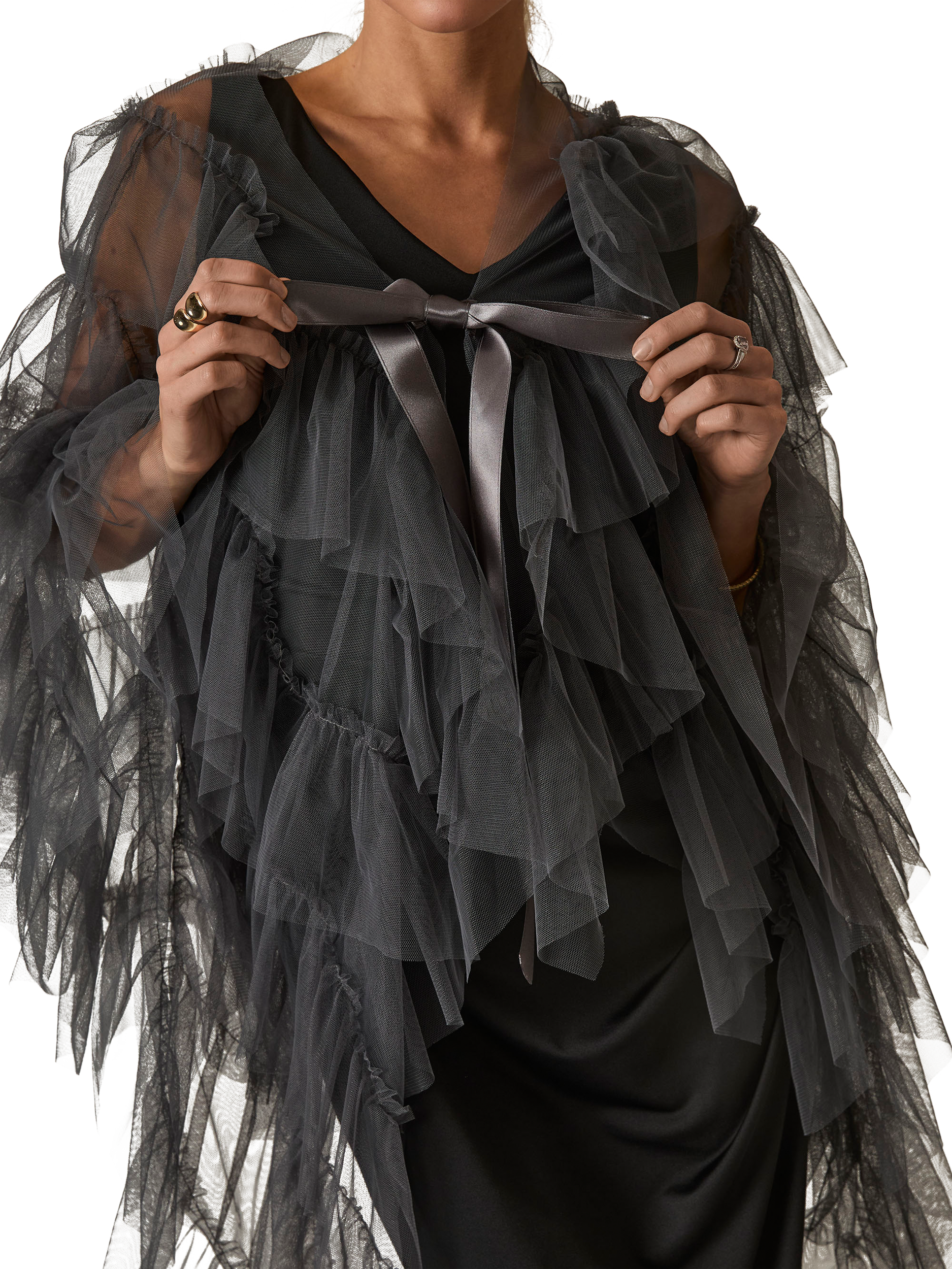 Product image 3 of 5, which shows James Lakeland Organza Shawl, Grey, One Size