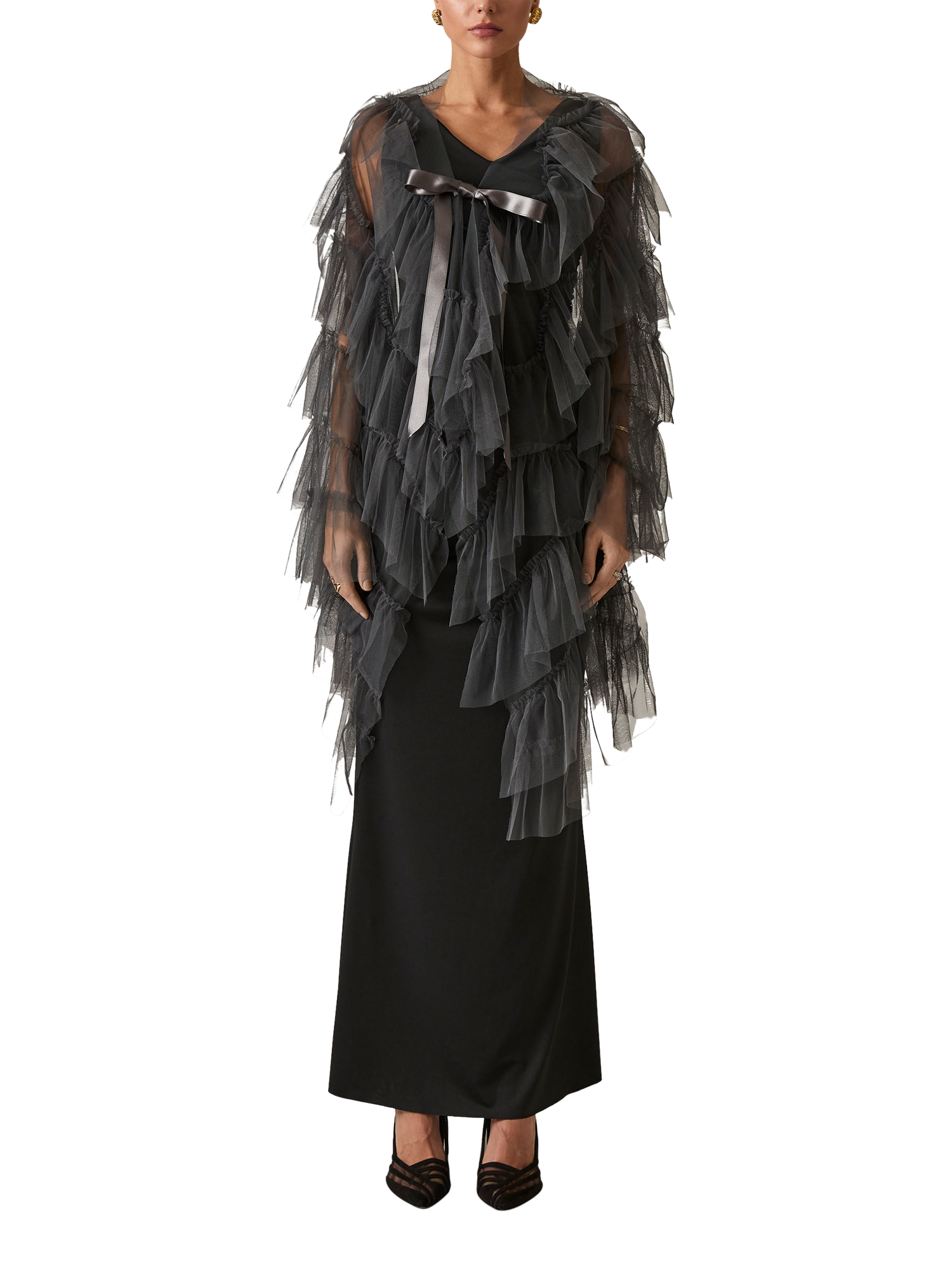 Product image 4 of 5, which shows James Lakeland Organza Shawl, Grey, One Size