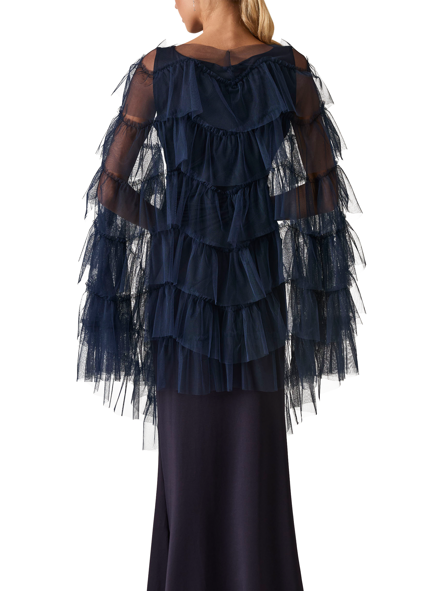 Product image 2 of 6, which shows James Lakeland Organza Shawl, Navy, One Size