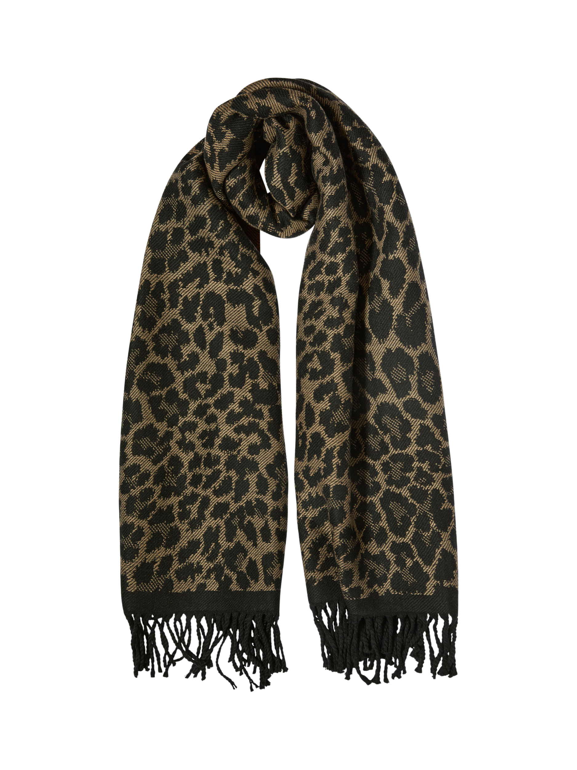Product image 3 of 3, which shows James Lakeland Leopard Print Scarf, Camel