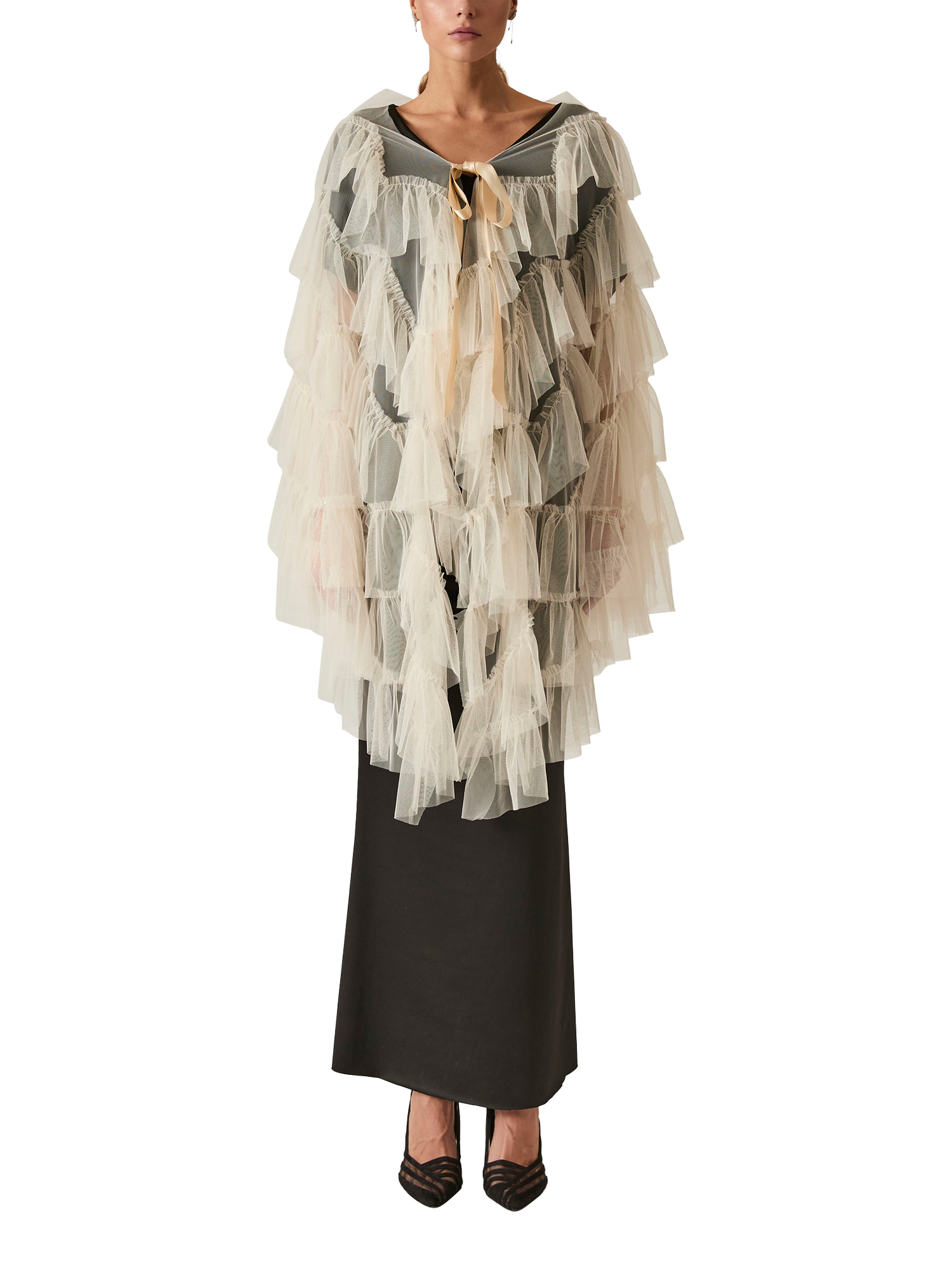 Product image 5 of 6, which shows James Lakeland Organza Shawl, Natural, One Size