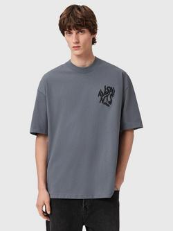 AllSaints Orlando Organic Cotton Short Sleeve Crew Neck T-Shirt, Hazed Grey