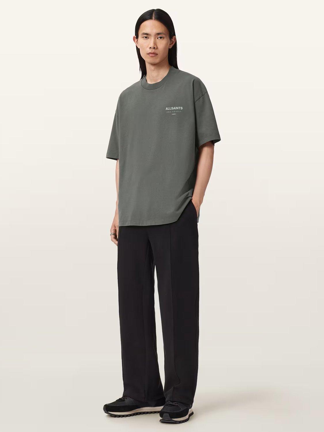 Product image 3 of 6, which shows AllSaints Underground T-Shirt, Garnet Green, XS