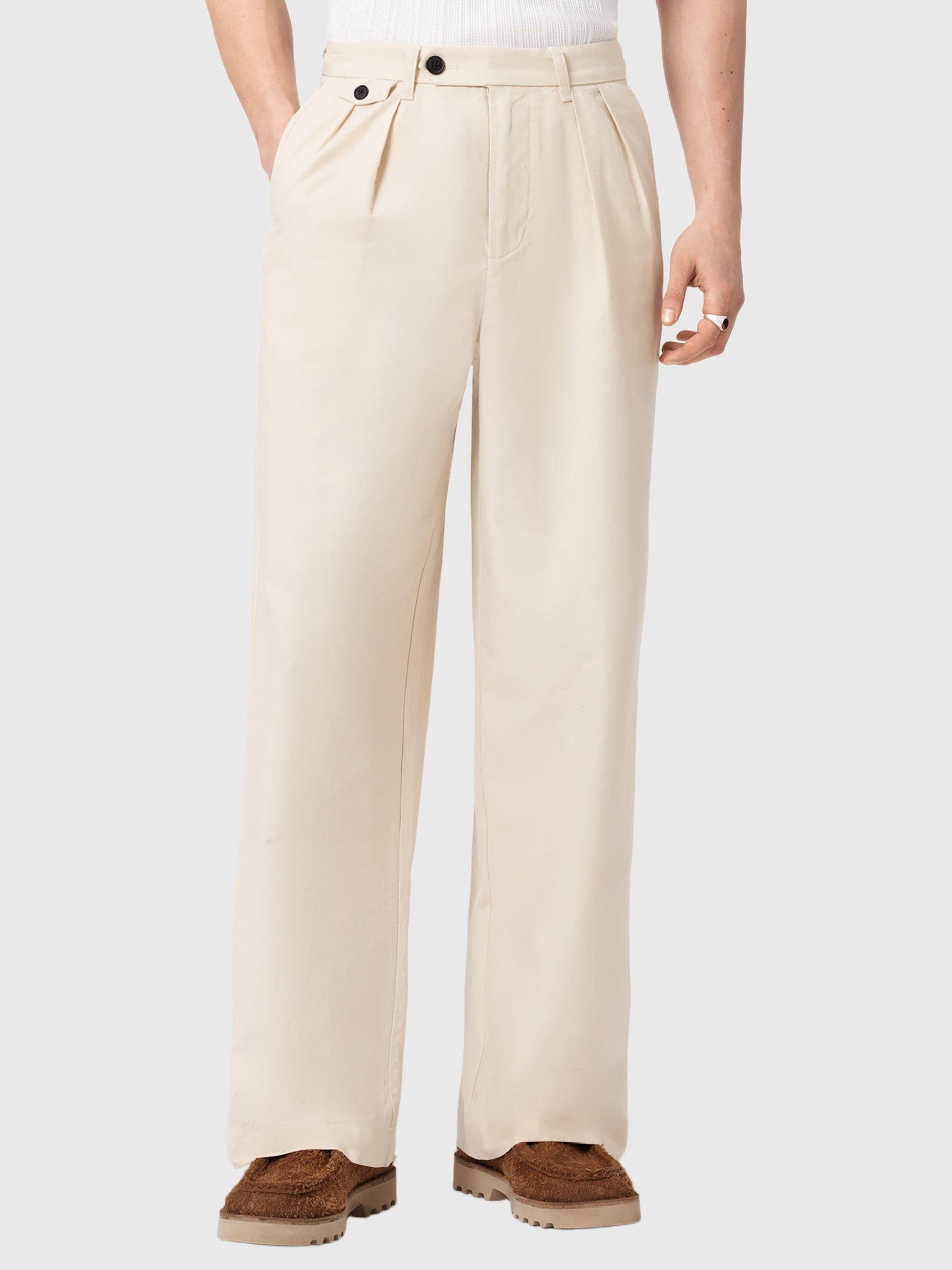 Product image 1 of 7, which shows AllSaints Conway Cotton Blend Trousers, Sandshell Taupe, 28R