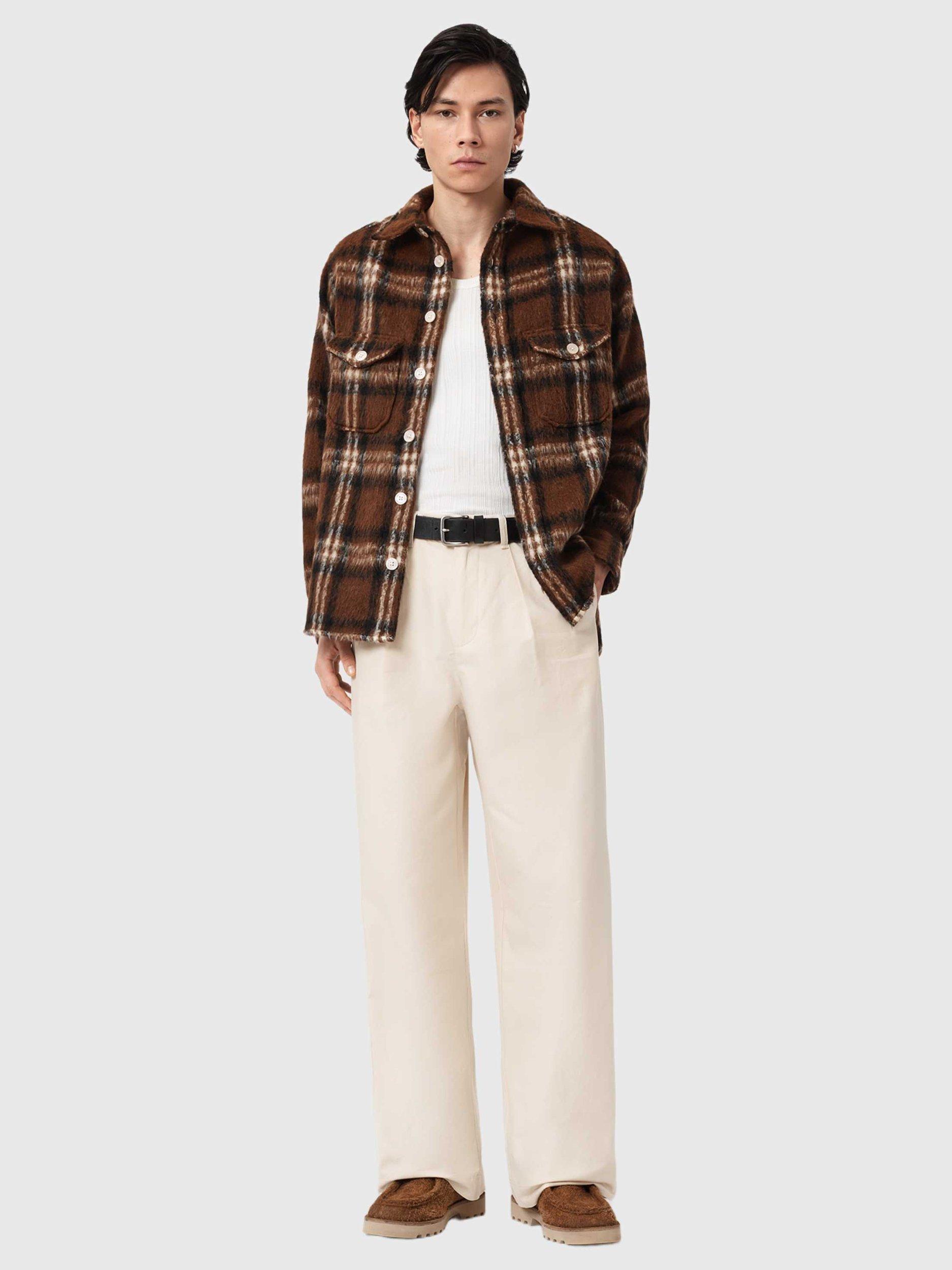 Product image 3 of 7, which shows AllSaints Conway Cotton Blend Trousers, Sandshell Taupe, 28R