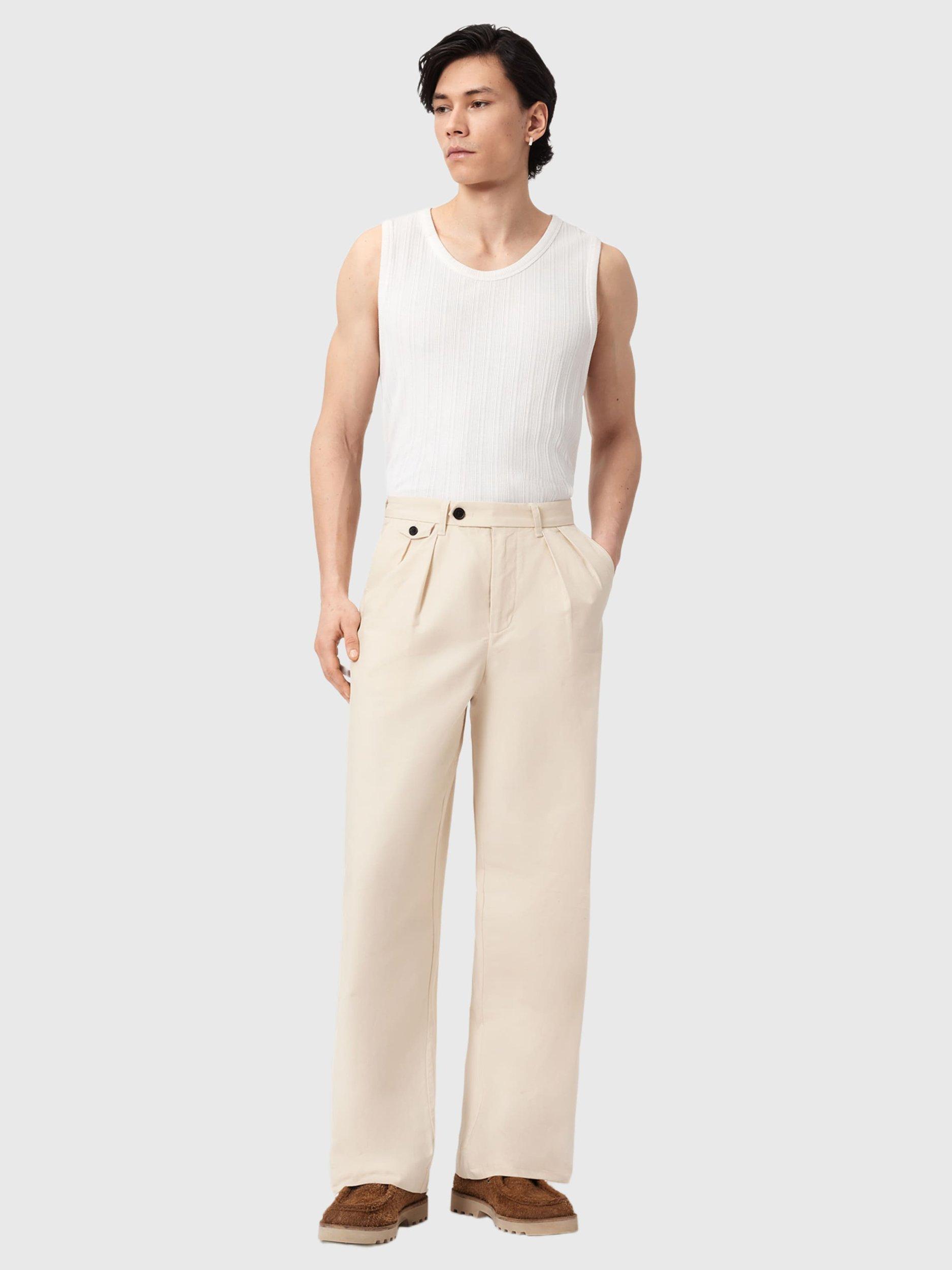 Product image 6 of 7, which shows AllSaints Conway Cotton Blend Trousers, Sandshell Taupe, 28R