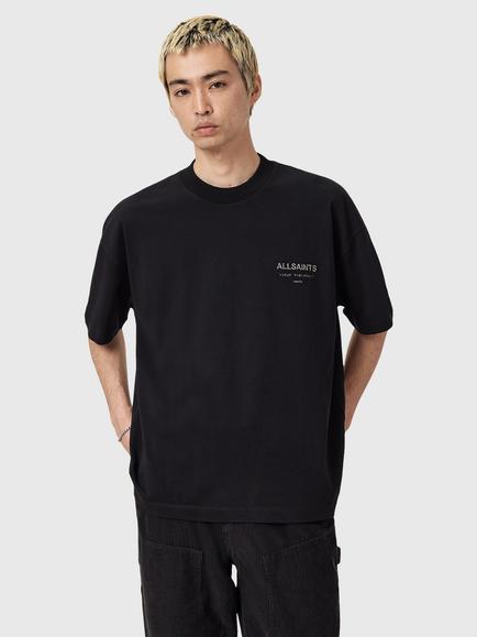 AllSaints Underground Organic Cotton Short Sleeve Crew Neck T-Shirt, Jet Black