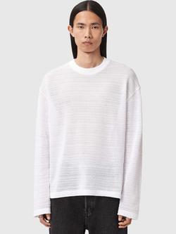 AllSaints Cove Cotton Jersey Top, Ashen White