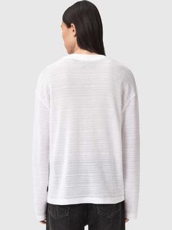 AllSaints Cove Cotton Jersey Top - view 2, Ashen White