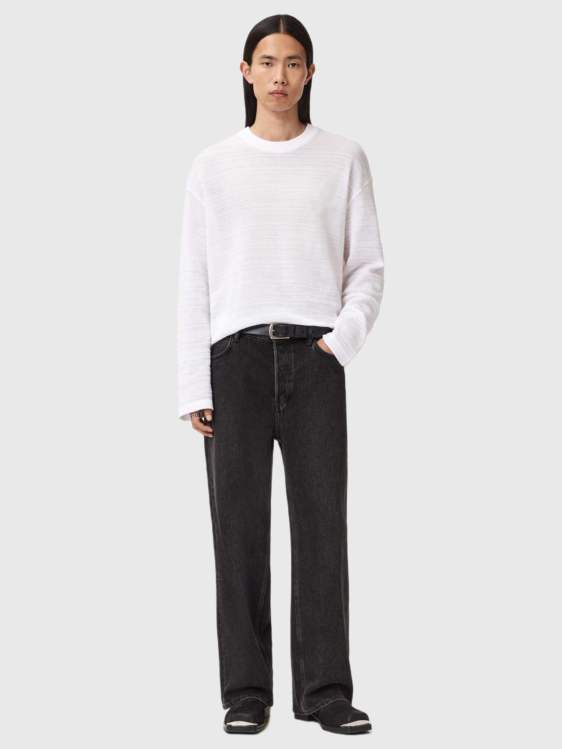 Product image 3 of 7, which shows AllSaints Cove Cotton Jersey Top, Ashen White, L