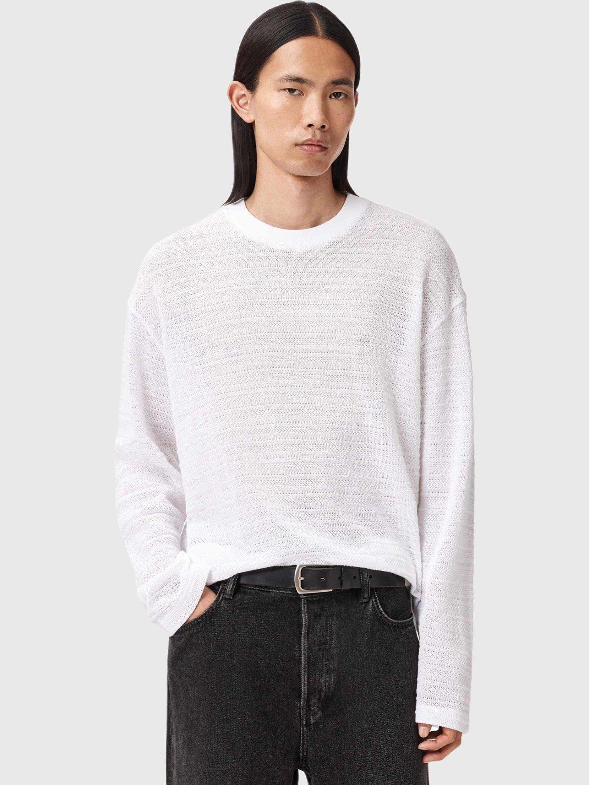 Product image 5 of 7, which shows AllSaints Cove Cotton Jersey Top, Ashen White, L