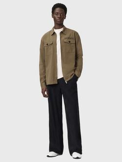 AllSaints Orbit Cotton Long Sleeve Shirt, Cargo Green