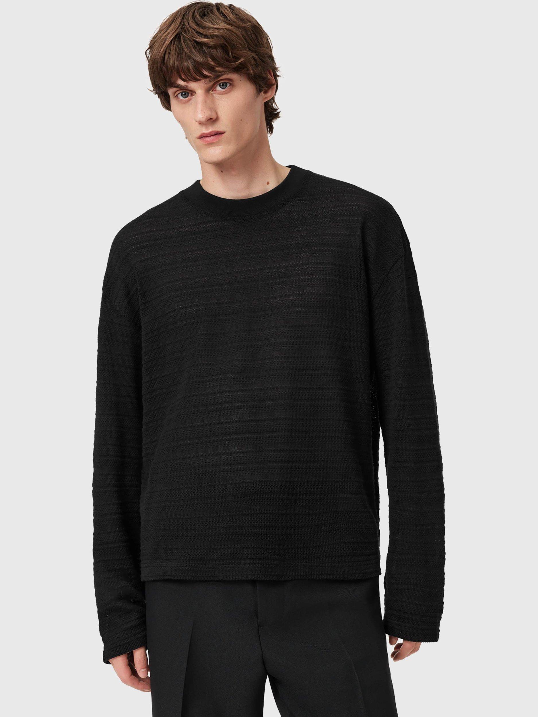 Product image 1 of 6, which shows AllSaints Cove Cotton Jersey Top, Jet Black, XS