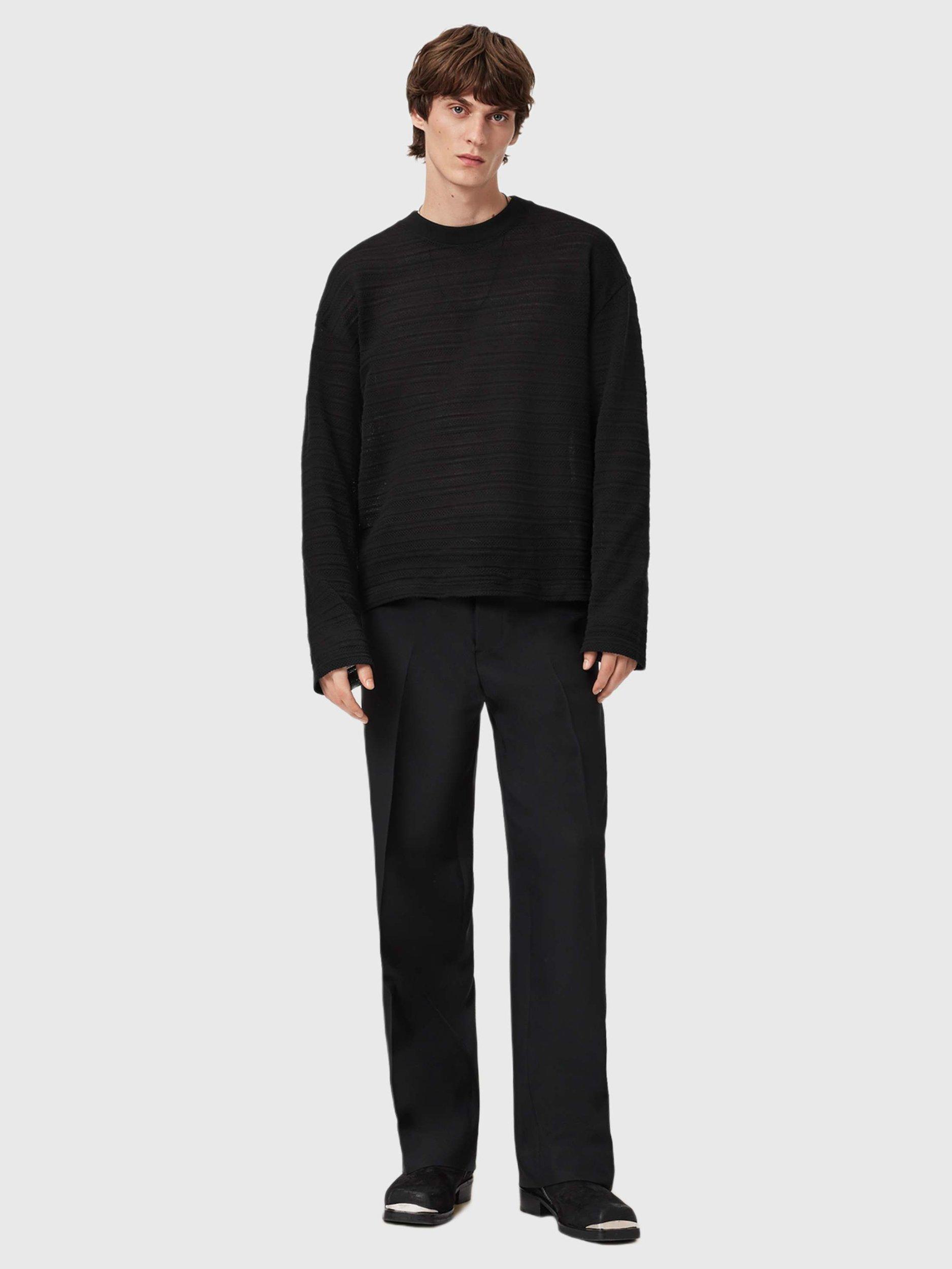 Product image 3 of 6, which shows AllSaints Cove Cotton Jersey Top, Jet Black, XS