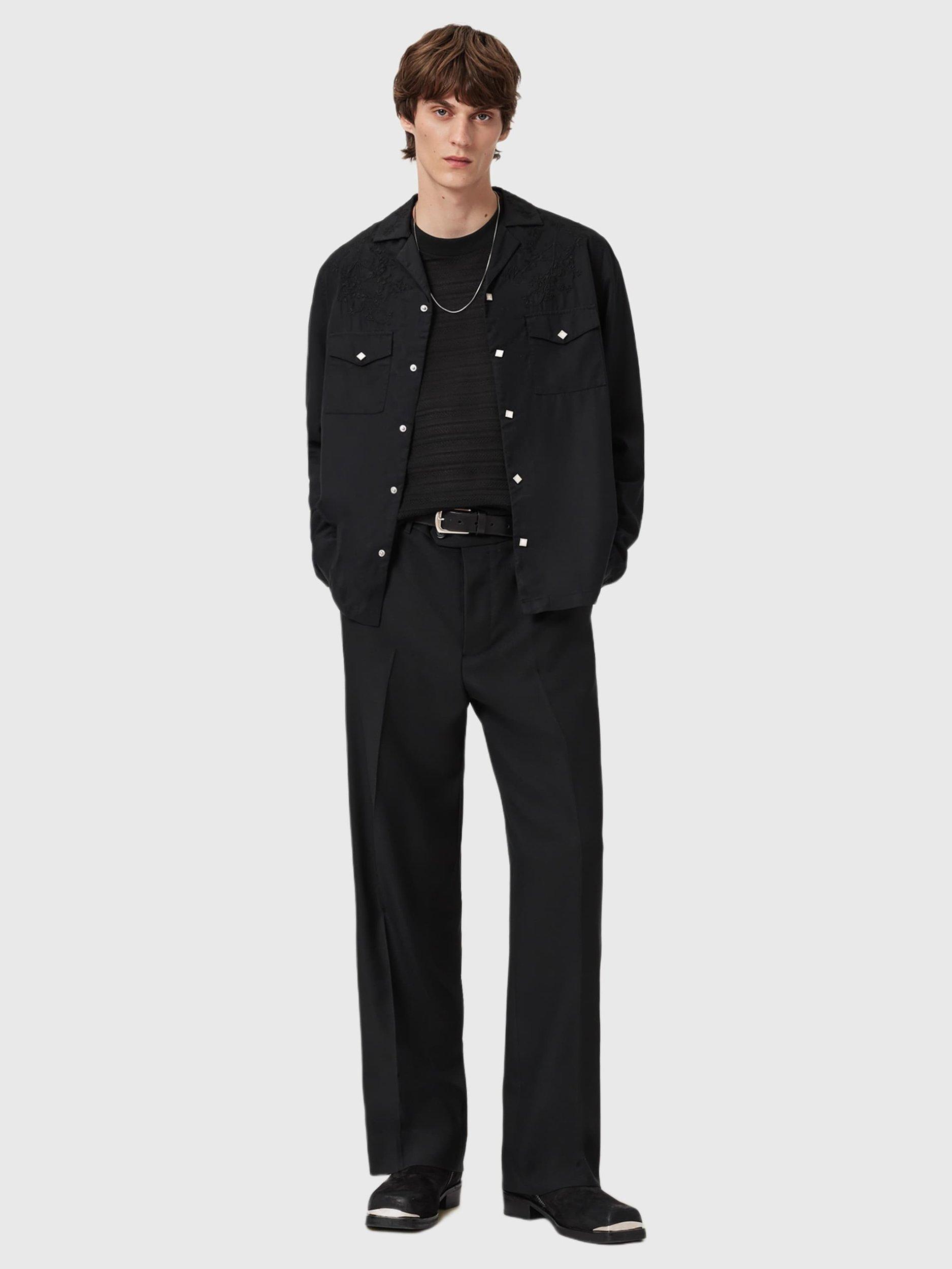 Product image 6 of 6, which shows AllSaints Cove Cotton Jersey Top, Jet Black, XS