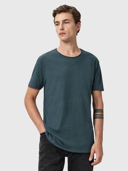 AllSaints Figure Organic Cotton Short Sleeve Round Neck T-Shirt, Sunil Blue