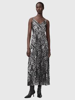 AllSaints Spark Leppo 2-in-1 Dress, Black/Charcoal, Black/Charcoal