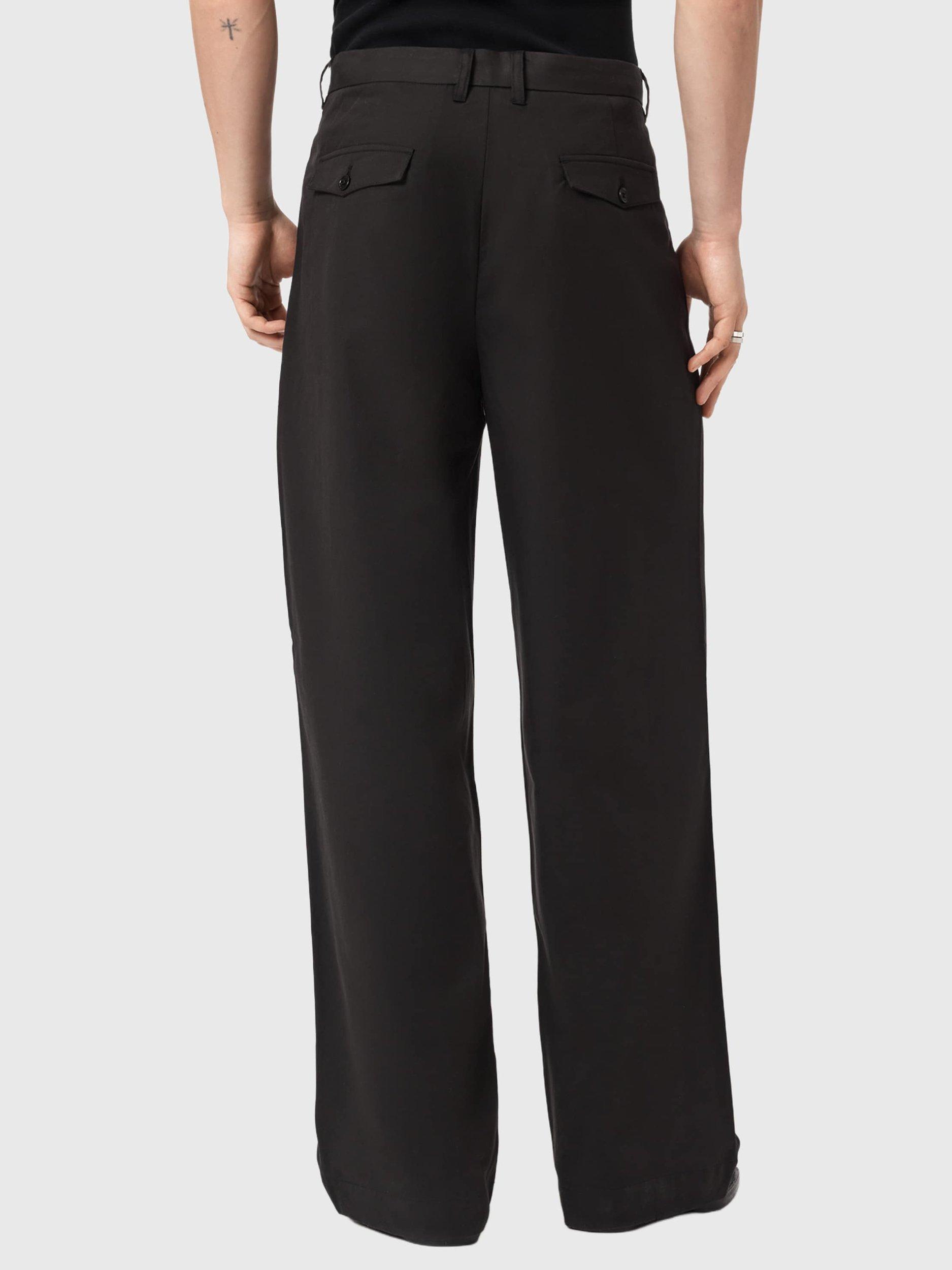 Product image 2 of 8, which shows AllSaints Conway Cotton Blend Trousers, Black, 28R
