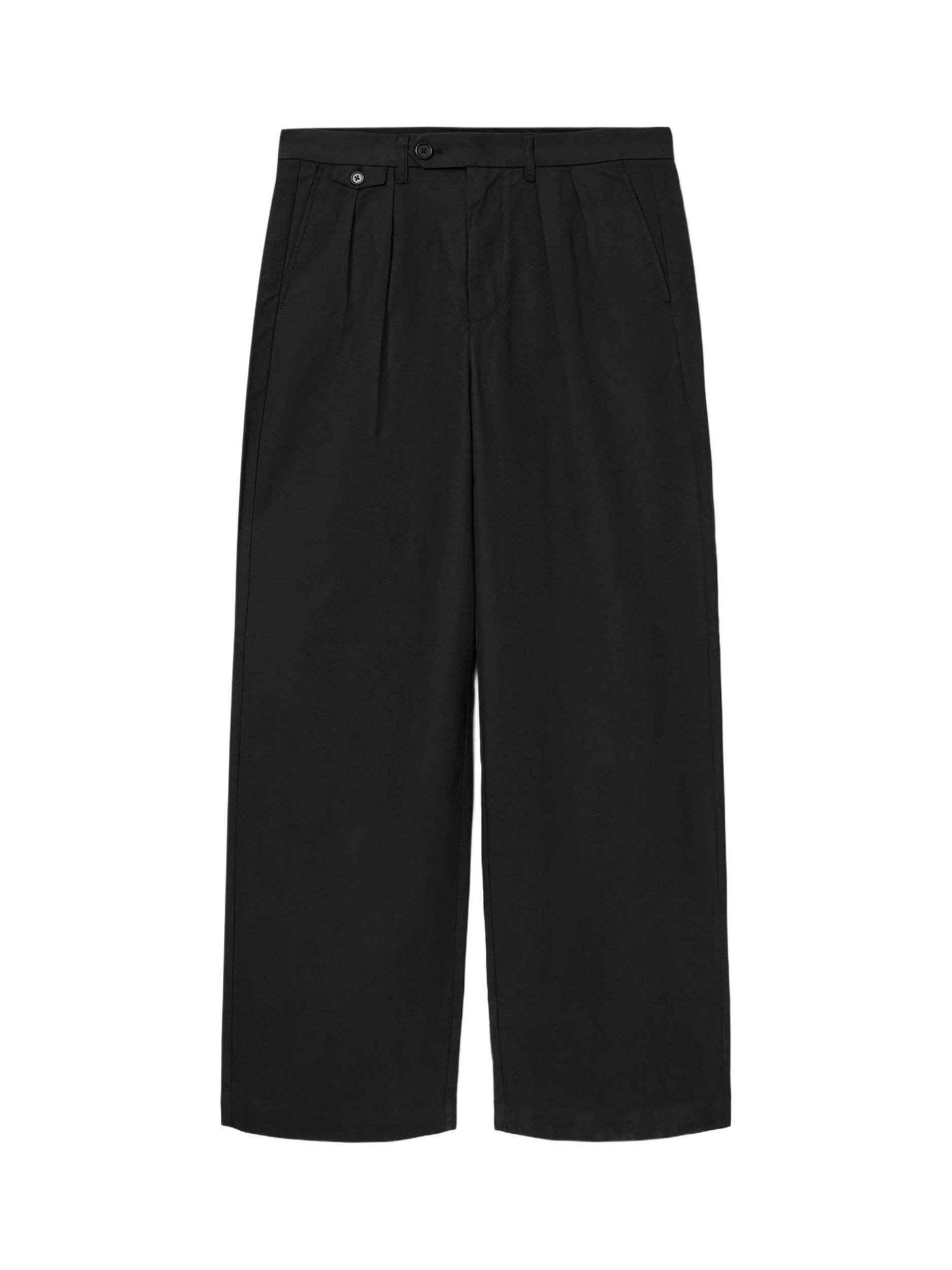 Product image 4 of 8, which shows AllSaints Conway Cotton Blend Trousers, Black, 28R