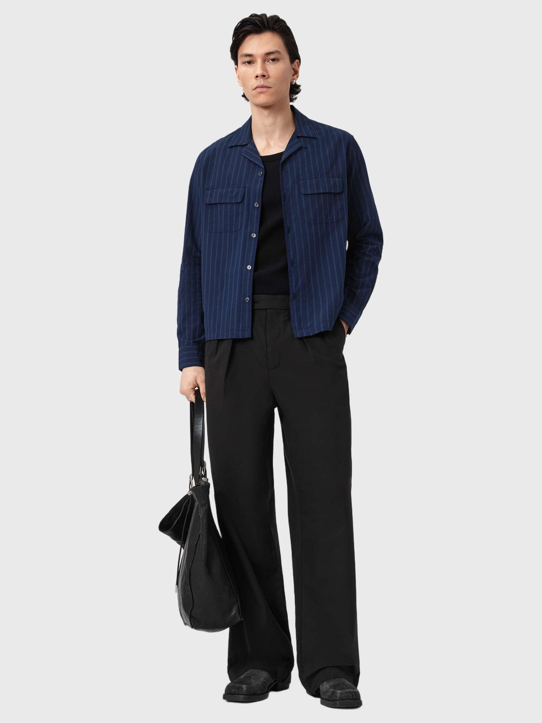 Product image 7 of 8, which shows AllSaints Conway Cotton Blend Trousers, Black, 28R