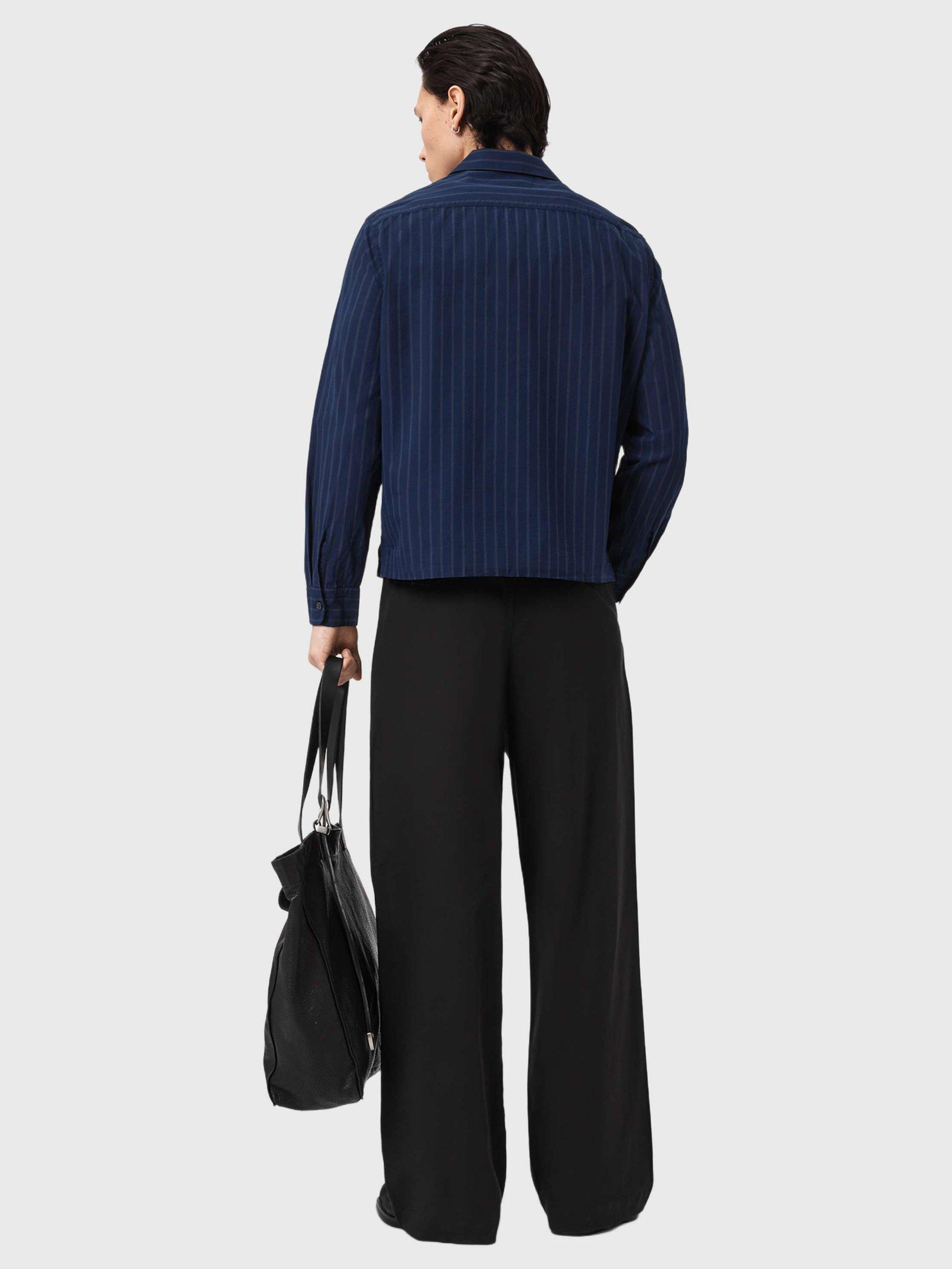 Product image 8 of 8, which shows AllSaints Conway Cotton Blend Trousers, Black, 28R