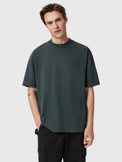 AllSaints Xander Crew Neck Cotton T-Shirt, Sunil Blue