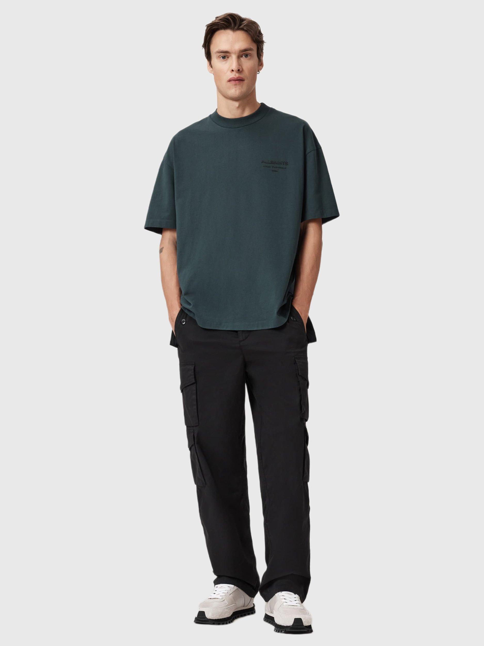 Product image 3 of 6, which shows AllSaints Xander Crew Neck Cotton T-Shirt, Sunil Blue, XS