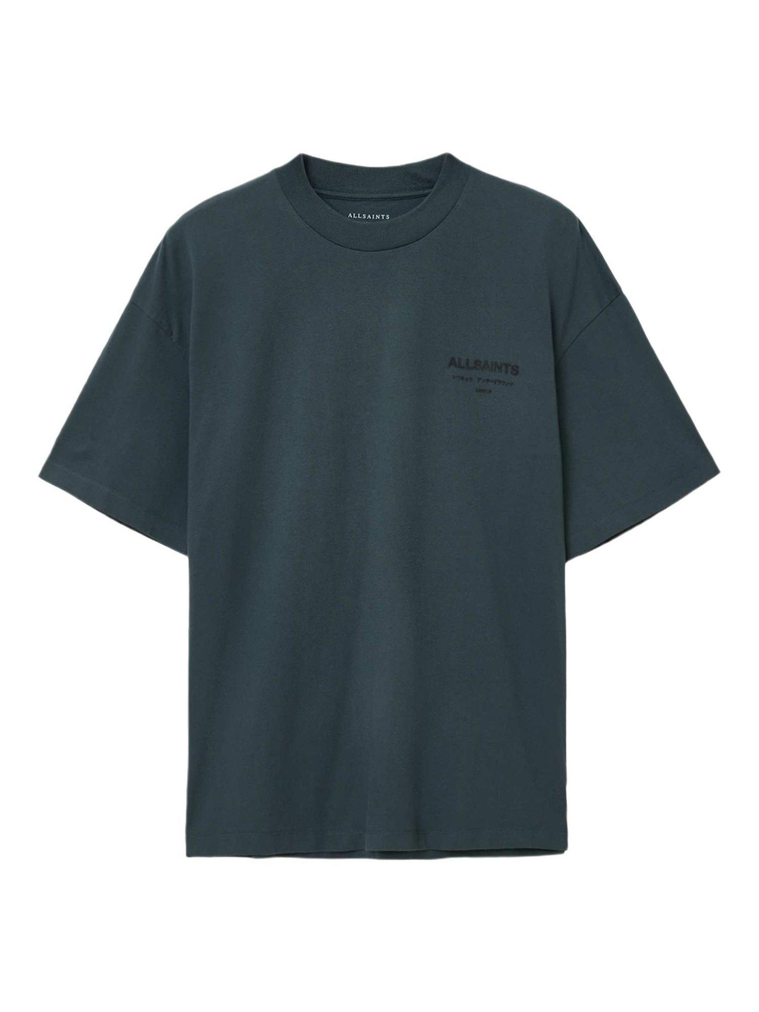Product image 4 of 6, which shows AllSaints Xander Crew Neck Cotton T-Shirt, Sunil Blue, XS