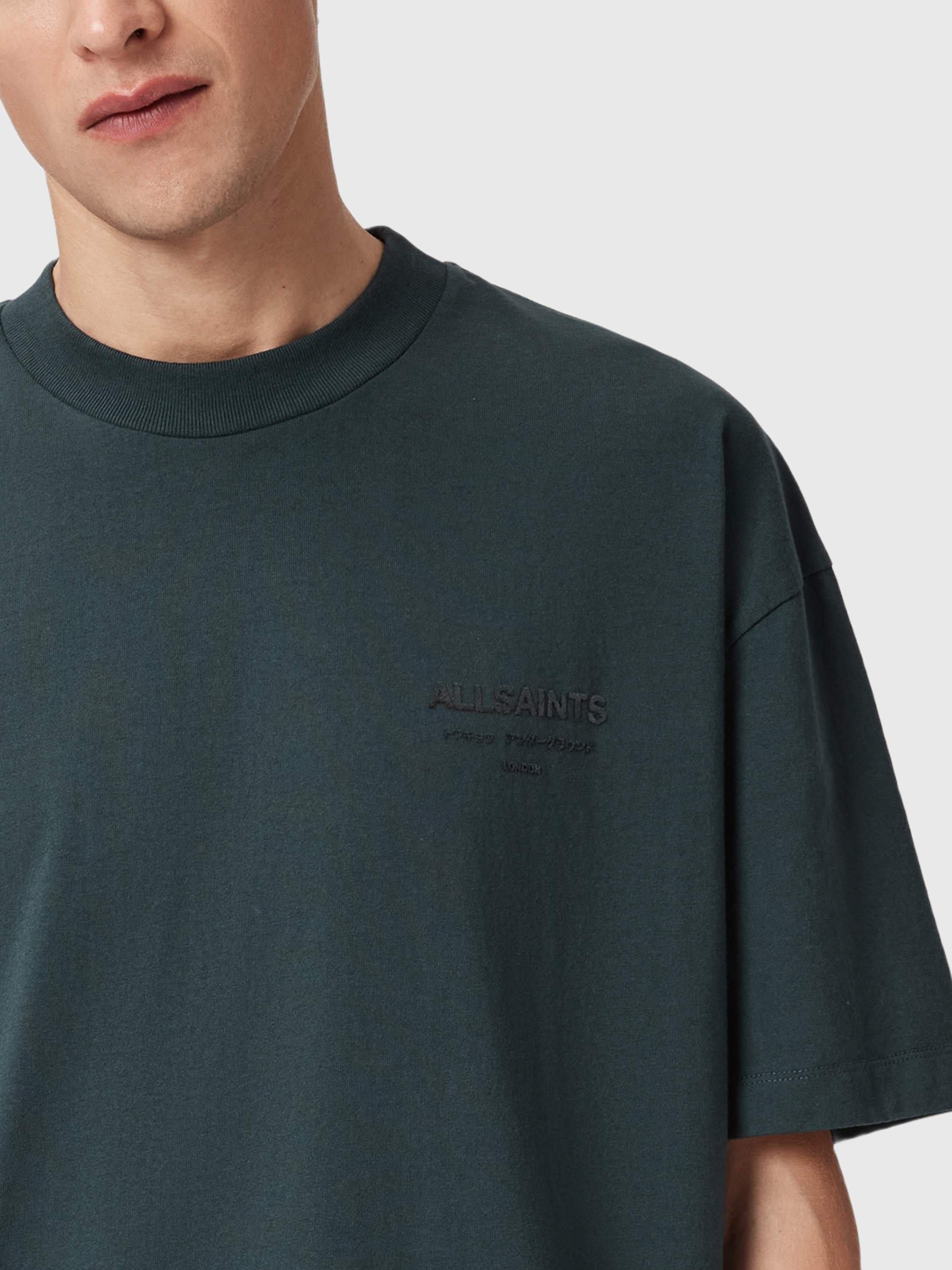 Product image 5 of 6, which shows AllSaints Xander Crew Neck Cotton T-Shirt, Sunil Blue, XS